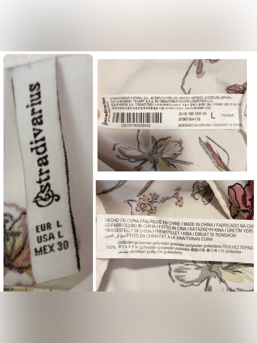 Stradivarius Beige Floral Sleeveless top - Picture 7 of 9